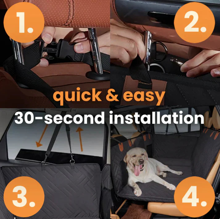 PupBench Road Bed dog car seat extender installed in a back seat