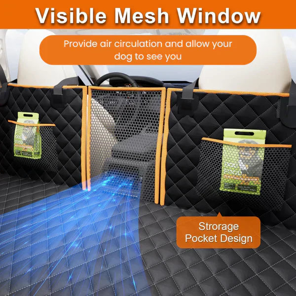 PupBench Road Bed dog car seat extender installed in a back seat