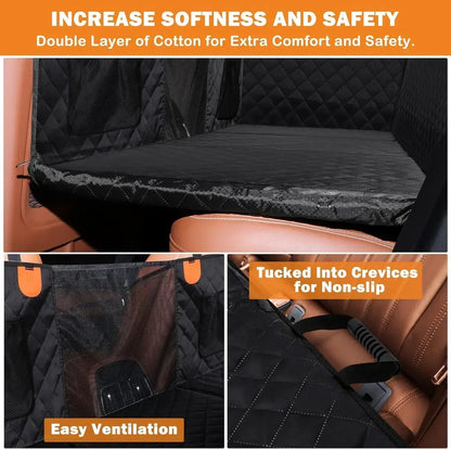 PupBench Road Bed dog car seat extender installed in a back seat