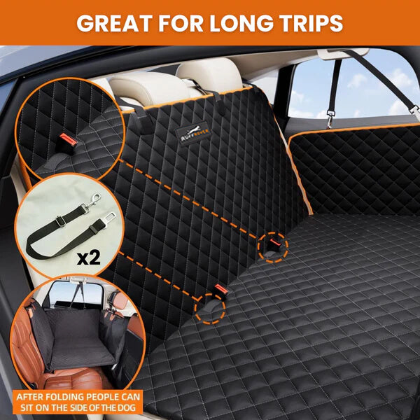PupBench Road Bed dog car seat extender installed in a back seat