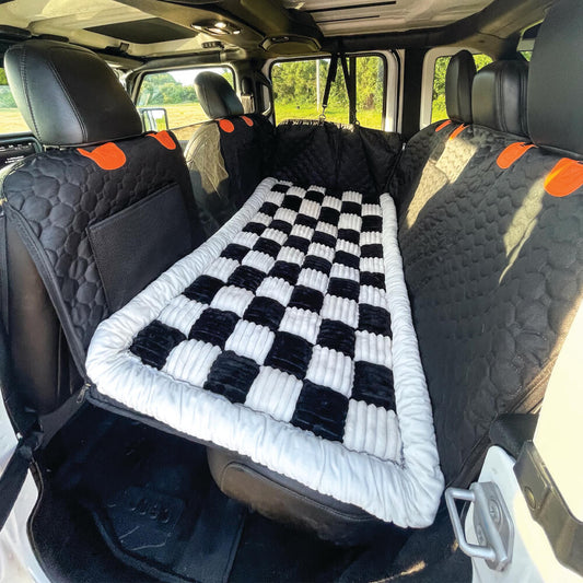 Plush Dog Car Bed for Back Seat Travel