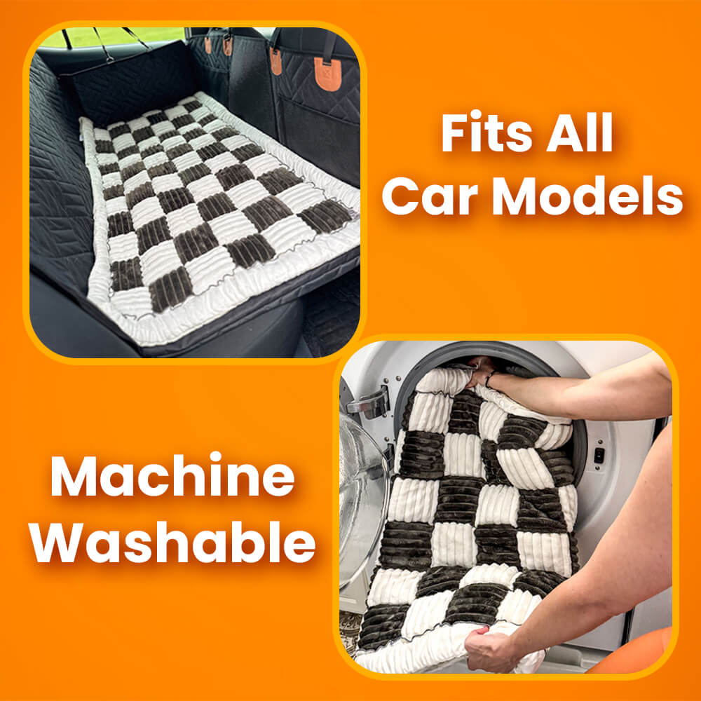 Plush Dog Car Bed for Back Seat Travel