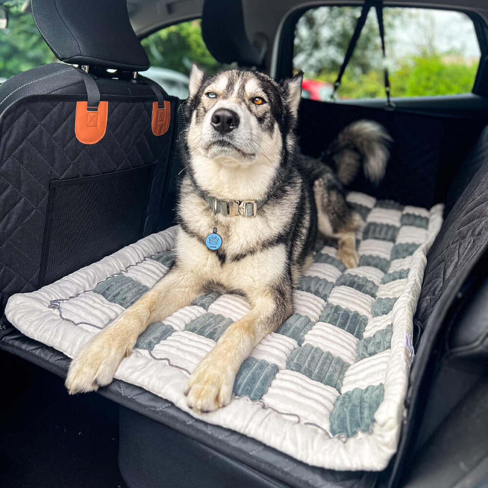 Plush Dog Car Bed for Back Seat Travel