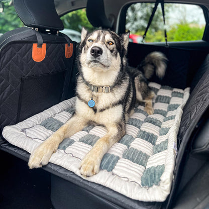 Plush Dog Car Bed for Back Seat Travel