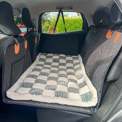 Plush Dog Car Bed for Back Seat Travel