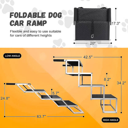 PupBench Foldable Dog Ramp & Stairs for Cars & SUVs