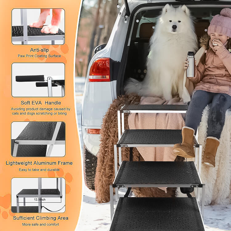 PupBench Foldable Dog Ramp & Stairs for Cars & SUVs