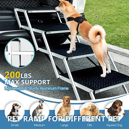 PupBench Foldable Dog Ramp & Stairs for Cars & SUVs