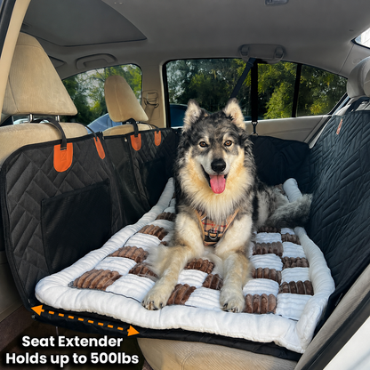 Plush Dog Car Bed for Back Seat Travel